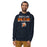 Man wearing Seven Lakes High School Spartans Navy Blue Premium Unisex Hoodie 024