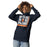 Woman wearing Seven Lakes High School Spartans Navy Blue Premium Unisex Hoodie 235