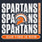 Close-up view of Seven Lakes High School Spartans Navy Blue Premium Unisex Hoodie 235