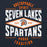 Close-up view of Seven Lakes High School Spartans Navy Blue Premium Unisex Hoodie 210