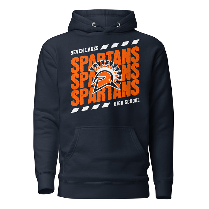 Seven Lakes High School Spartans Navy Blue Premium Unisex Hoodie 223