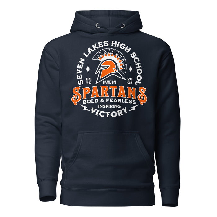 Seven Lakes High School Spartans Navy Blue Premium Unisex Hoodie 206