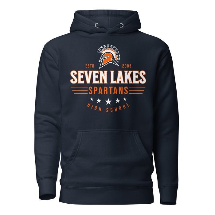 Seven Lakes High School Spartans Navy Blue Premium Unisex Hoodie 217