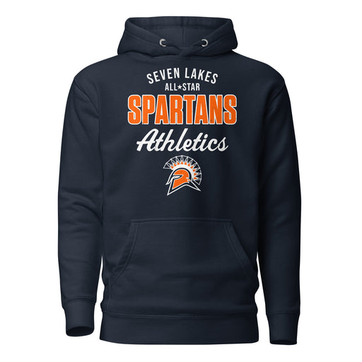 Seven Lakes High School Spartans Navy Blue Premium Unisex Hoodie 034