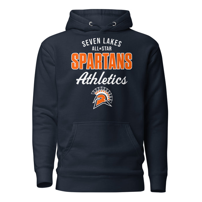 Seven Lakes High School Spartans Navy Blue Premium Unisex Hoodie 034