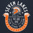 Close-up view of Seven Lakes High School Spartans Navy Blue Premium Unisex Hoodie 229