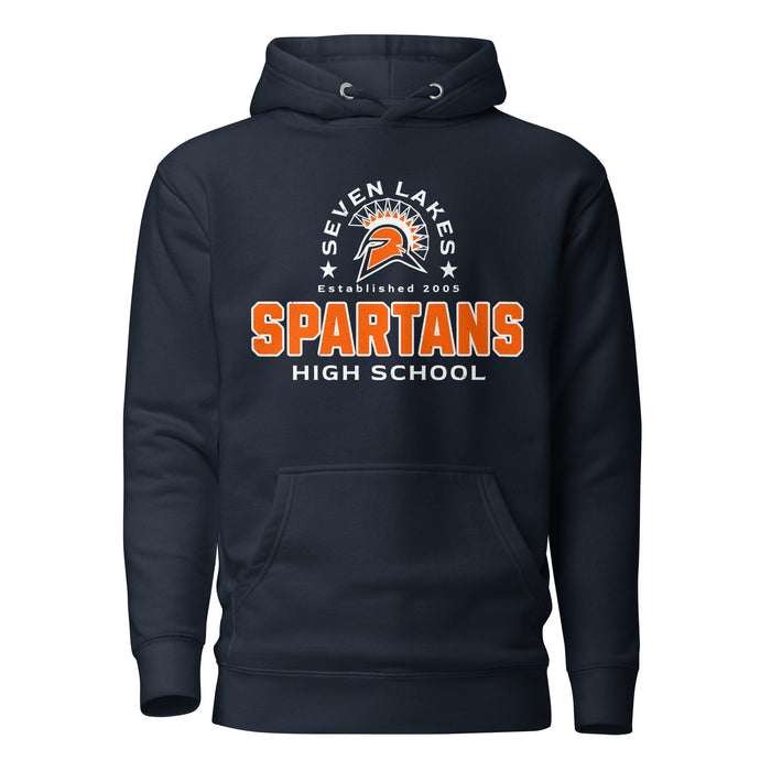 Seven Lakes High School Spartans Navy Blue Premium Unisex Hoodie 222