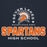 Close-up view of Seven Lakes High School Spartans Navy Blue Premium Unisex Hoodie 222