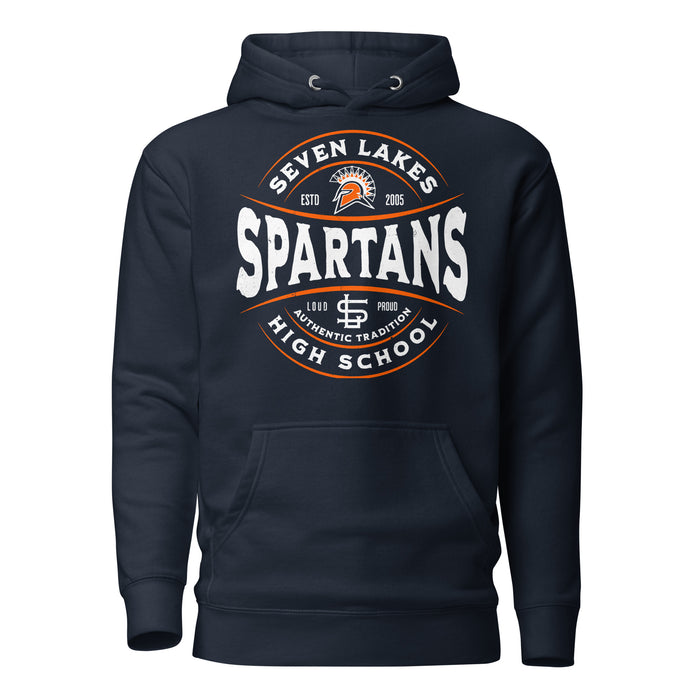 Seven Lakes High School Spartans Navy Blue Premium Unisex Hoodie 218