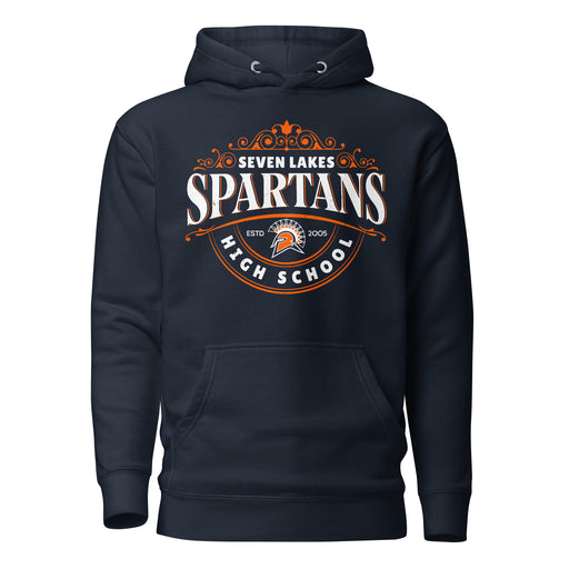 Seven Lakes High School Spartans Navy Blue Premium Unisex Hoodie 211