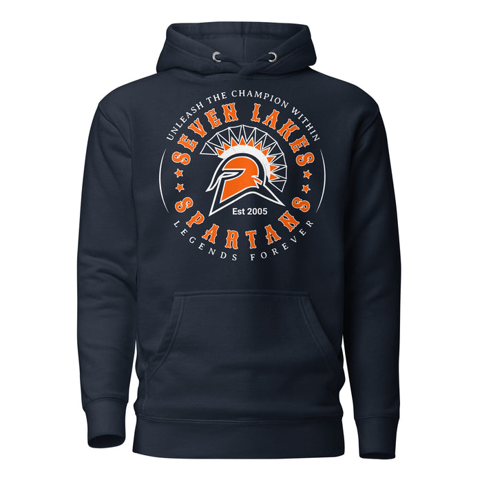 Seven Lakes High School Spartans Navy Blue Premium Unisex Hoodie 214