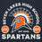 Close-up view of Seven Lakes High School Spartans Navy Blue Premium Unisex Hoodie 208