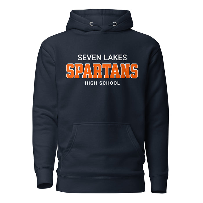 Seven Lakes High School Spartans Navy Blue Premium Unisex Hoodie 002
