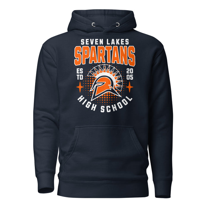 Seven Lakes High School Spartans Navy Blue Premium Unisex Hoodie 204