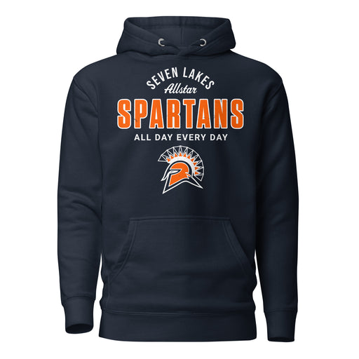 Seven Lakes High School Spartans Navy Blue Premium Unisex Hoodie 040