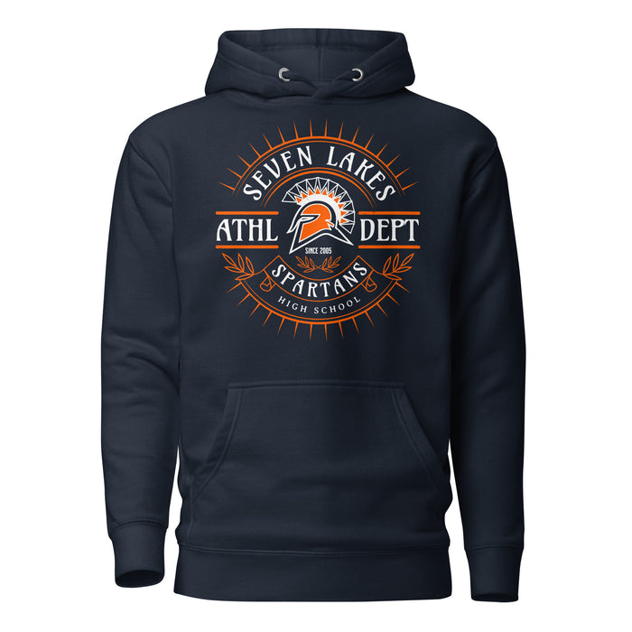 Seven Lakes High School Spartans Navy Blue Premium Unisex Hoodie 201