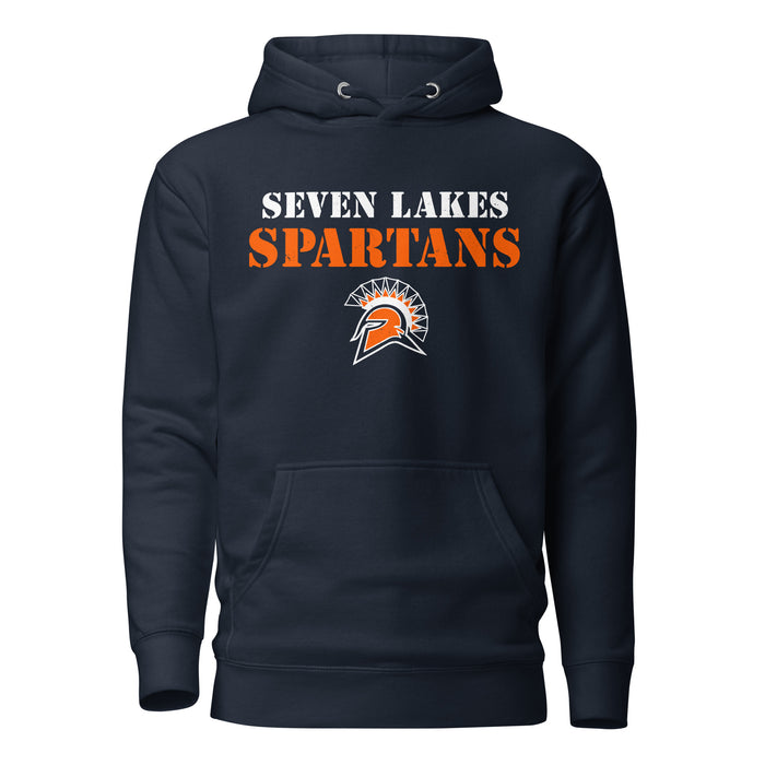 Seven Lakes High School Spartans Navy Blue Premium Unisex Hoodie 017