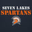 Close-up view of Seven Lakes High School Spartans Navy Blue Premium Unisex Hoodie 017