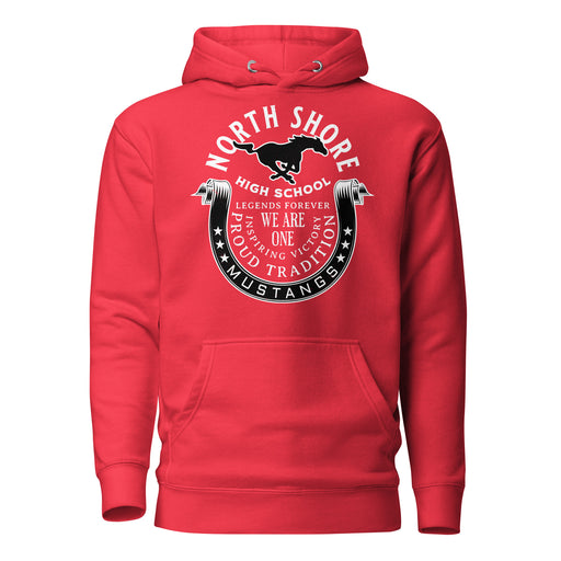 North Shore High School Mustangs Red Premium Unisex Hoodie 229