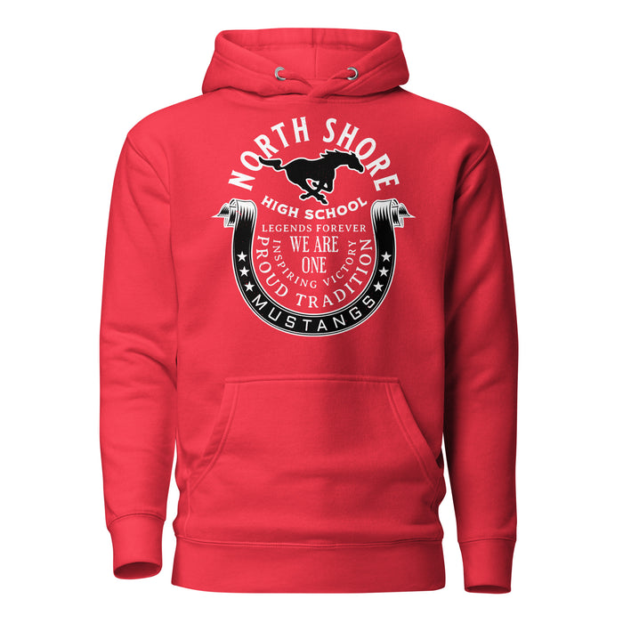North Shore High School Mustangs Red Premium Unisex Hoodie 229