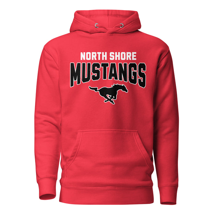 North Shore High School Mustangs Red Premium Unisex Hoodie 234