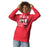Woman wearing North Shore High School Mustangs Red Premium Unisex Hoodie 240