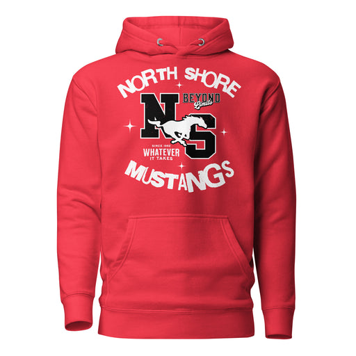 North Shore High School Mustangs Red Premium Unisex Hoodie 228
