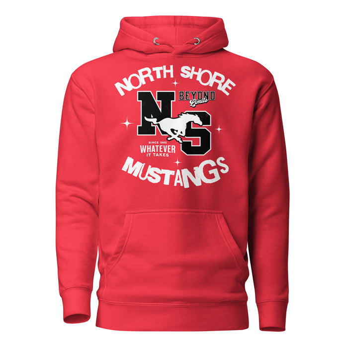 North Shore High School Mustangs Red Premium Unisex Hoodie 228