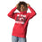 Woman wearing North Shore High School Mustangs Red Premium Unisex Hoodie 233
