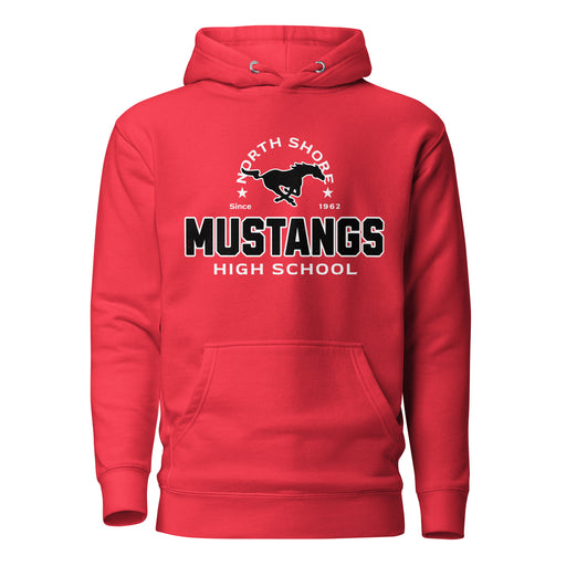 North Shore High School Mustangs Red Premium Unisex Hoodie 222