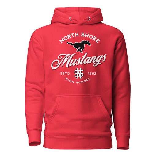 North Shore High School Mustangs Red Premium Unisex Hoodie 226