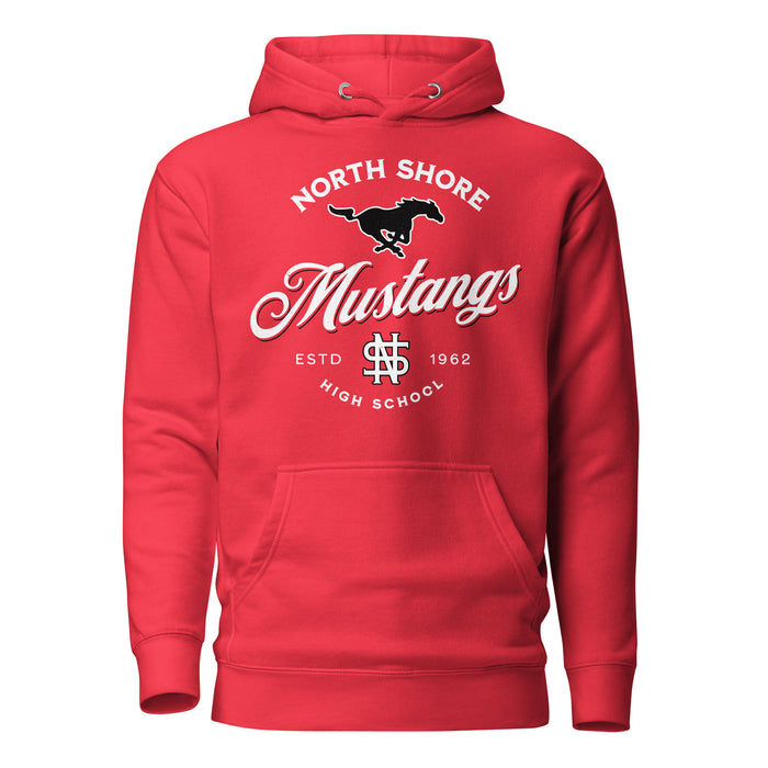 North Shore High School Mustangs Red Premium Unisex Hoodie 226