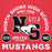 Close-up view of North Shore High School Mustangs Red Premium Unisex Hoodie 208