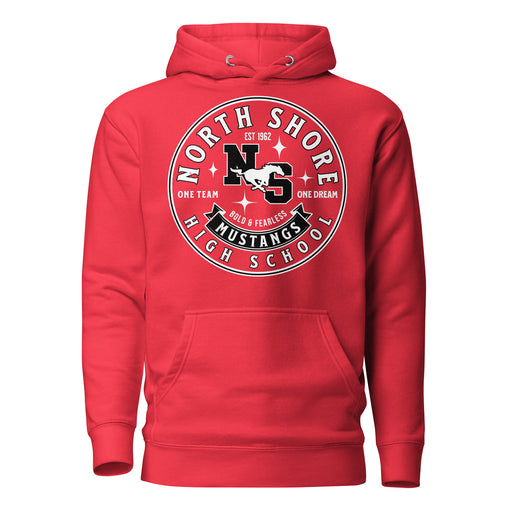 North Shore High School Mustangs Red Premium Unisex Hoodie 215