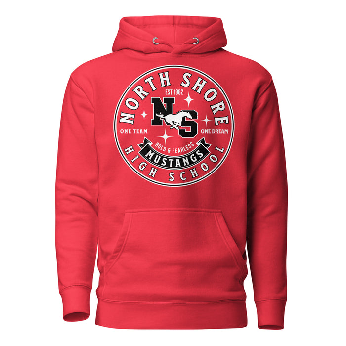 North Shore High School Mustangs Red Premium Unisex Hoodie 215