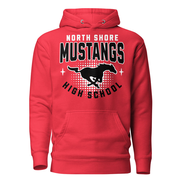 North Shore High School Mustangs Red Premium Unisex Hoodie 204