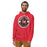 Man wearing North Shore High School Mustangs Red Premium Unisex Hoodie 203