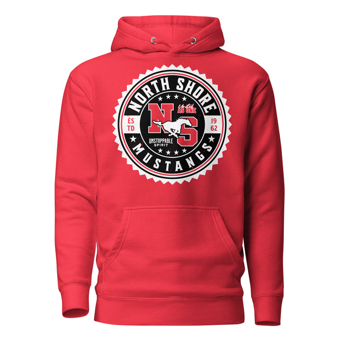 North Shore High School Mustangs Red Premium Unisex Hoodie 203
