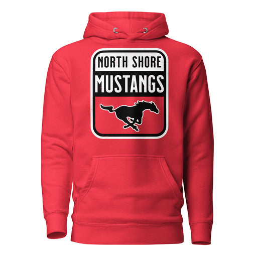 North Shore High School Mustangs Red Premium Unisex Hoodie 001