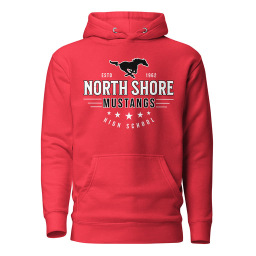 North Shore High School Mustangs Red Premium Unisex Hoodie 217