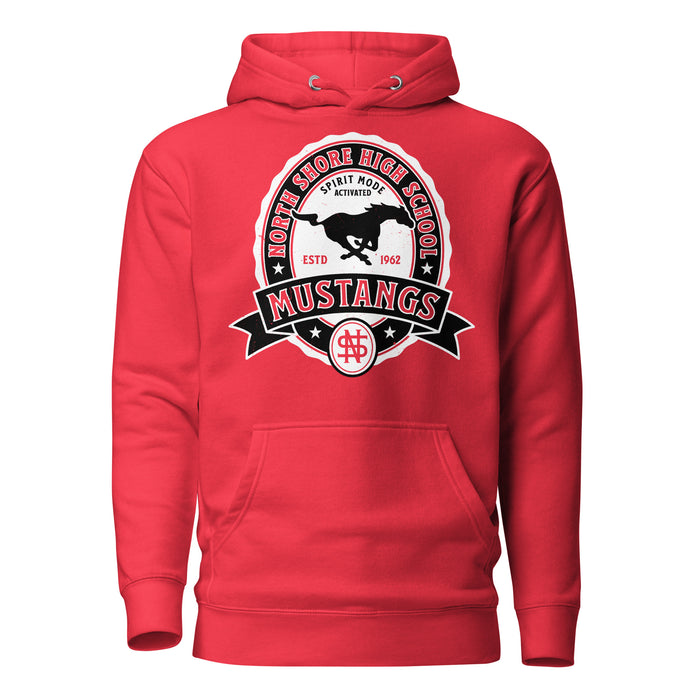 North Shore High School Mustangs Red Premium Unisex Hoodie 212