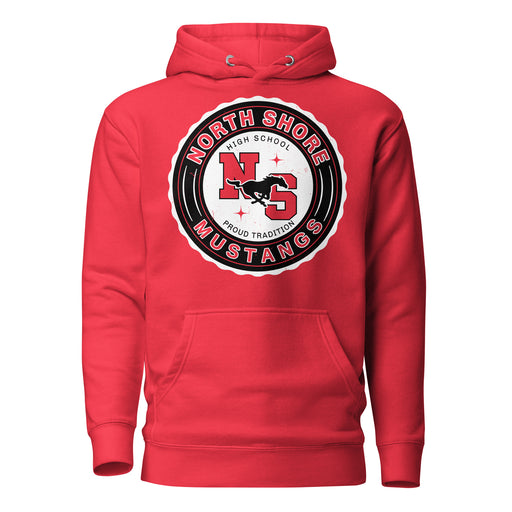 North Shore High School Mustangs Red Premium Unisex Hoodie 216