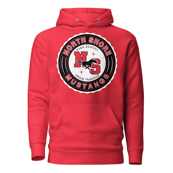 North Shore High School Mustangs Red Premium Unisex Hoodie 216