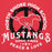 Close-up view of North Shore High School Mustangs Red Premium Unisex Hoodie 206