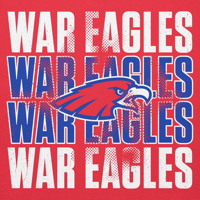 Close-up view of Oak Ridge High School War Eagles Red Premium Unisex Hoodie 233