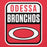Close-up view of Odessa High School Bronchos Red Premium Unisex Hoodie 001