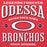 Close-up view of Odessa High School Bronchos Red Premium Unisex Hoodie 230