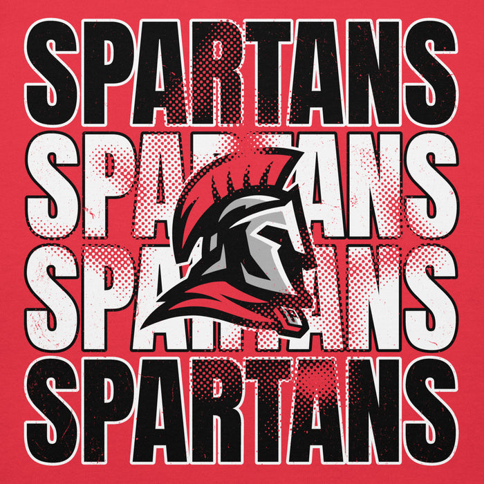 Close-up view of Porter High School Spartans Red Premium Unisex Hoodie 233