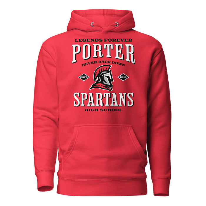 Porter High School Spartans Red Premium Unisex Hoodie 230