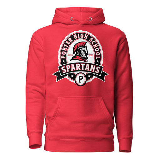Porter High School Spartans Red Premium Unisex Hoodie 212